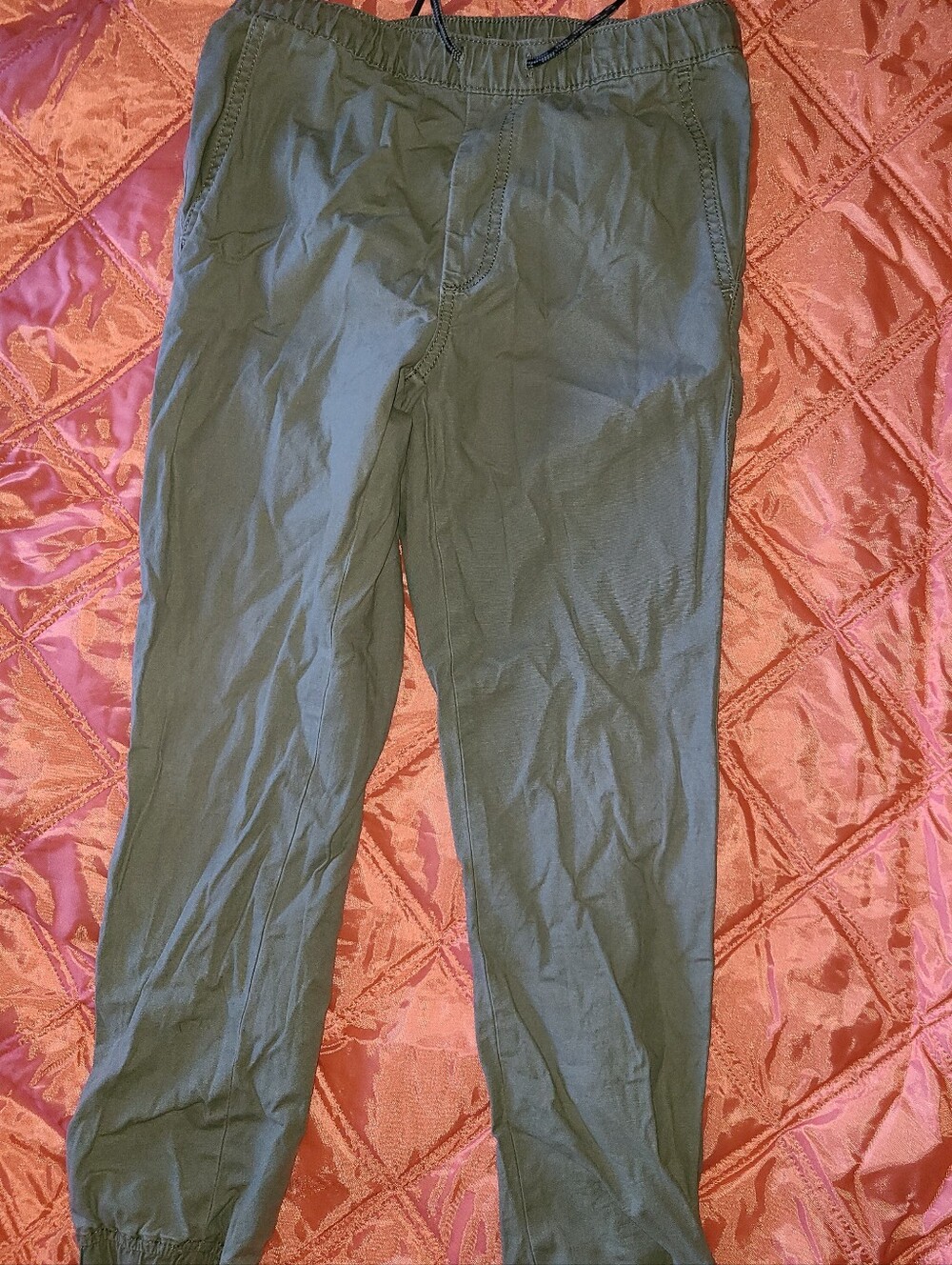 Gently Used GAP Boy's Olive Drawstring Joggers - Size XL